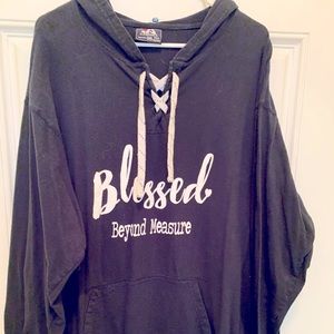 Navy “Blessed Beyond Measure” hoodie
